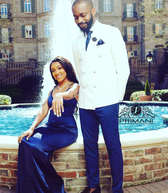 White Fly-Boy Double Breasted Blazer