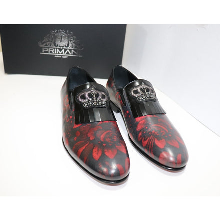 Red Petals Hand Painted Loafers
