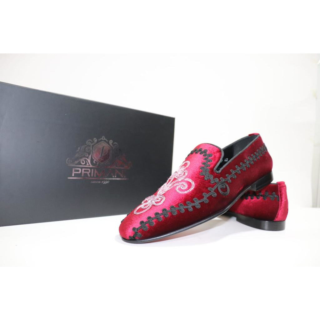 Hand Embroidered Velvet Slip-on Loafer