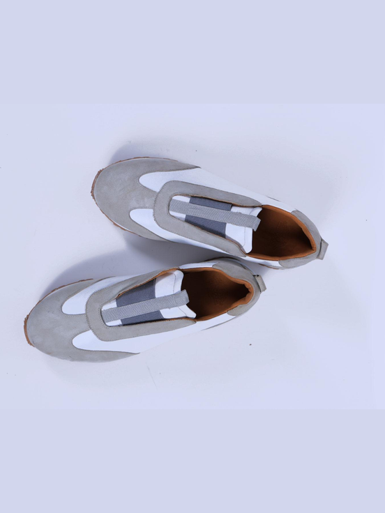 Primani Suede & Leather Monili Trim Laceless On Sneaker