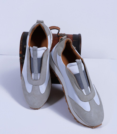 Primani Suede & Leather Monili Trim Laceless On Sneaker