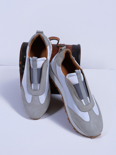 Primani Suede & Leather Monili Trim Laceless On Sneaker
