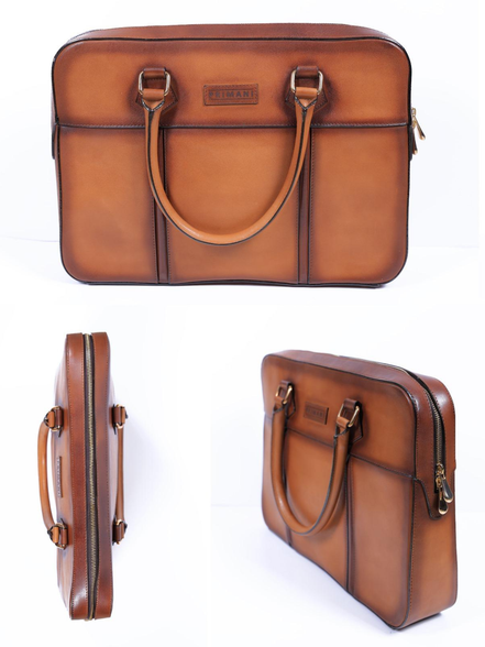 Primani Men's Business Leather Briefcase Bag