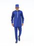 Men’s Royal Blue African Embroidered Dashiki Kaftan