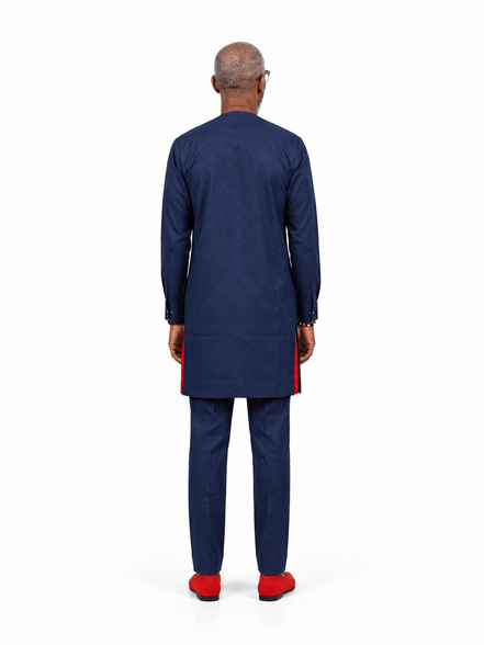 Tailored Navy Blue African Kaftan Set