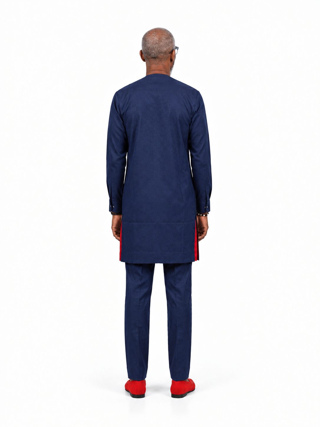 Tailored Navy Blue African Kaftan Set