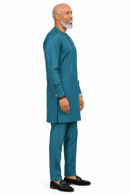 Modern Teal African Kaftan Set
