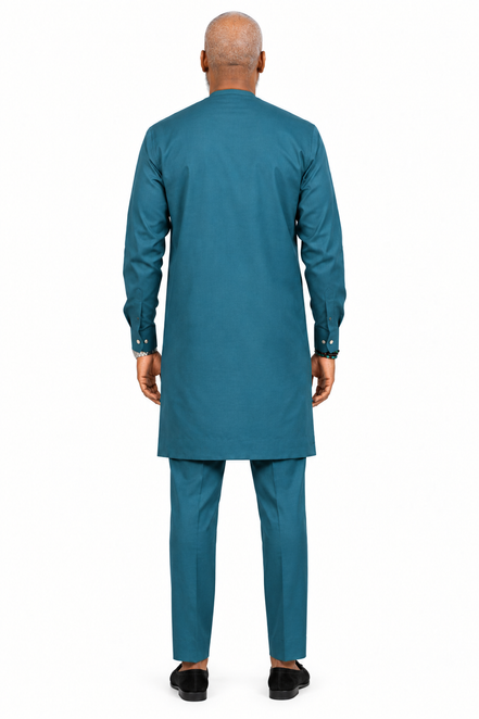 Modern Teal African Kaftan Set