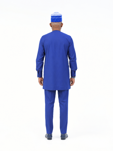 Men’s Royal Blue African Embroidered Dashiki Kaftan