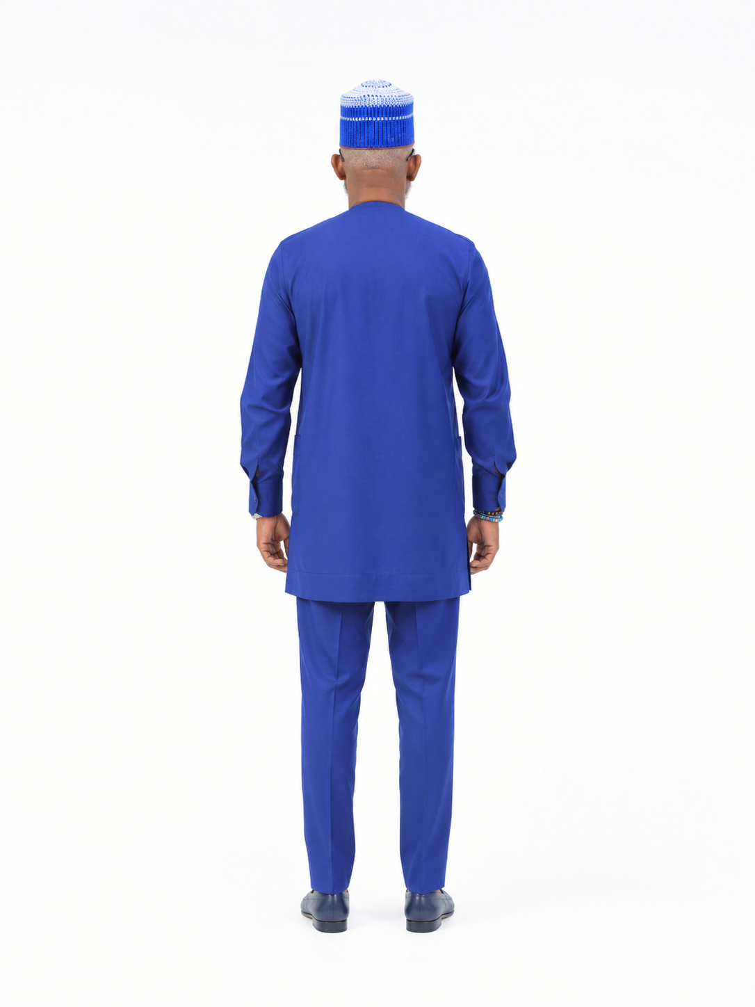 Men’s Royal Blue African Embroidered Dashiki Kaftan