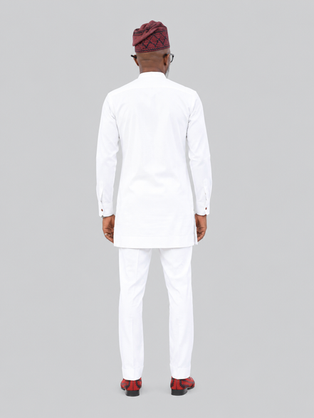 Men's White African Senator Suit 2-Piece Set