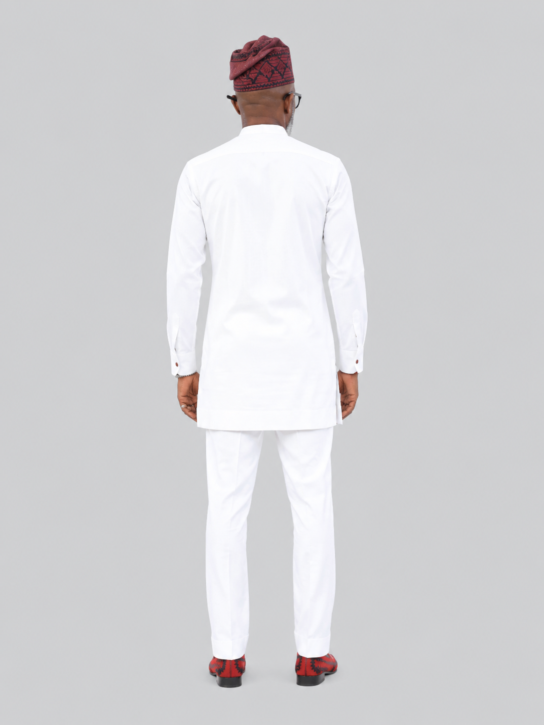 Men's White African Senator Suit 2-Piece Set