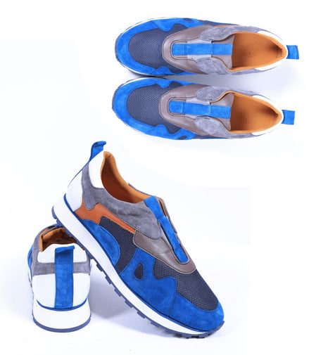 Primani Tyler Blue Leather Men Sneaker: