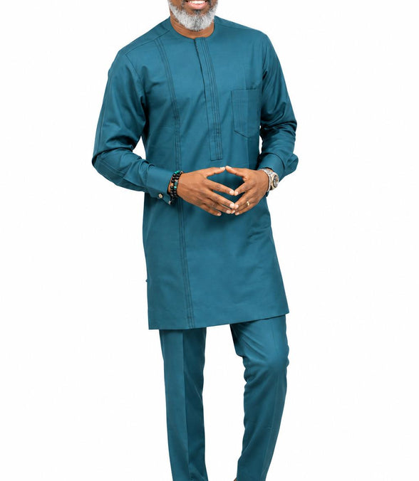 Modern Teal African Kaftan Set