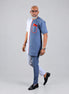 Modern Two-Tone Short-Sleeve African Kaftan Set