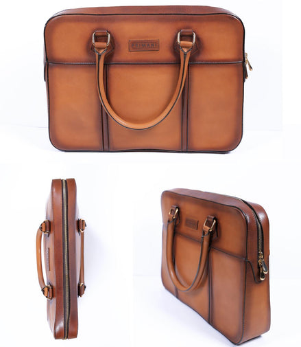 Primani Men's Business Leather Briefcase Bag