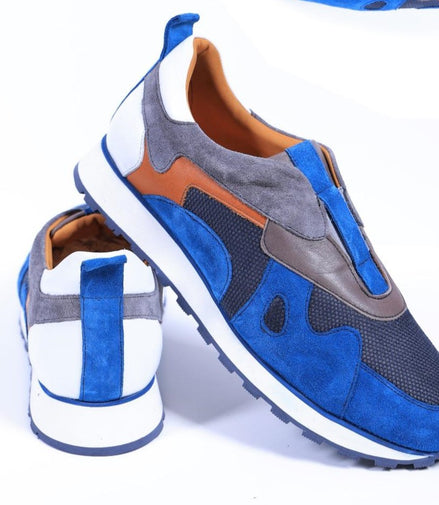 Primani Tyler Blue Leather Men Sneaker: