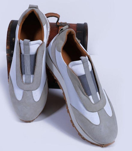 Primani Suede & Leather Monili Trim Laceless On Sneaker