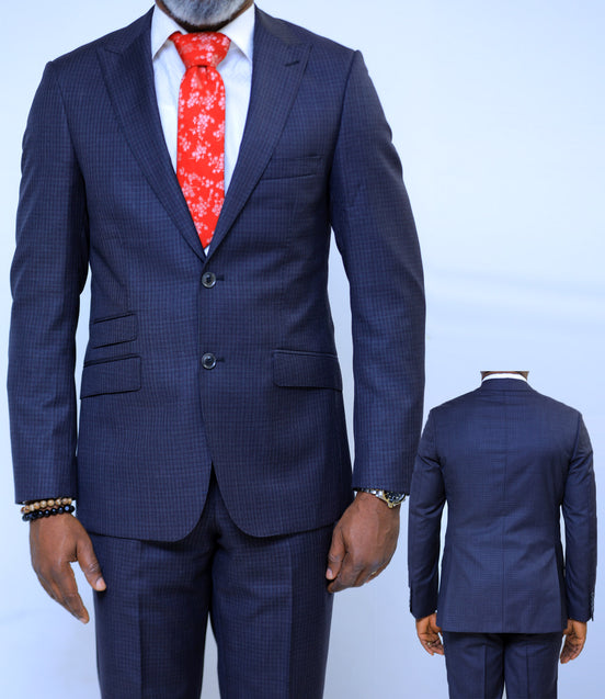 Plaid Two Button Slim Fit Suit