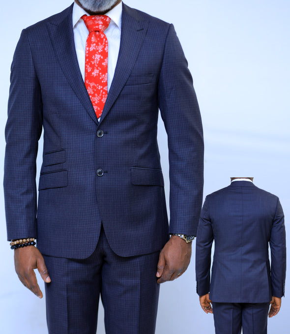Plaid Two Button Slim Fit Suit