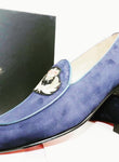 Blue Diamond Suede Loafers