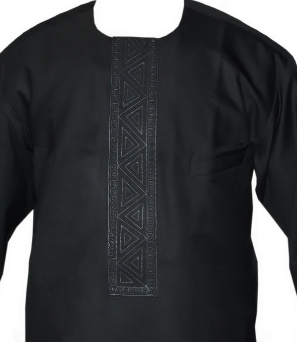 Black Ceremonial Abstract Machine Embroidery