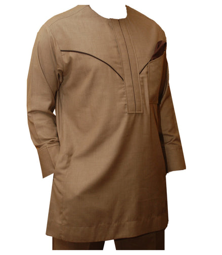 African Brown Senatorial Kaftan