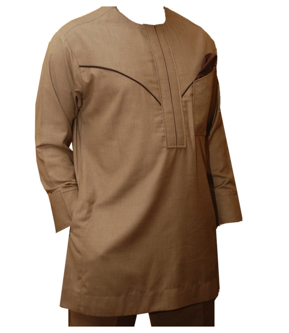 African Brown Senatorial Kaftan