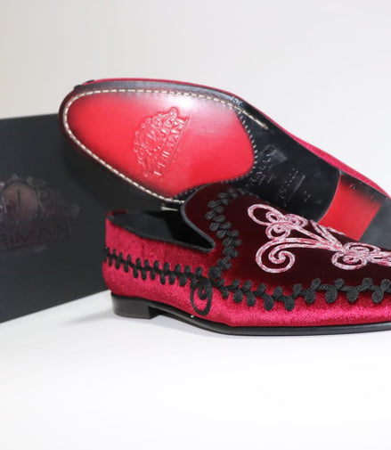 Hand Embroidered Velvet Slip-on Loafer