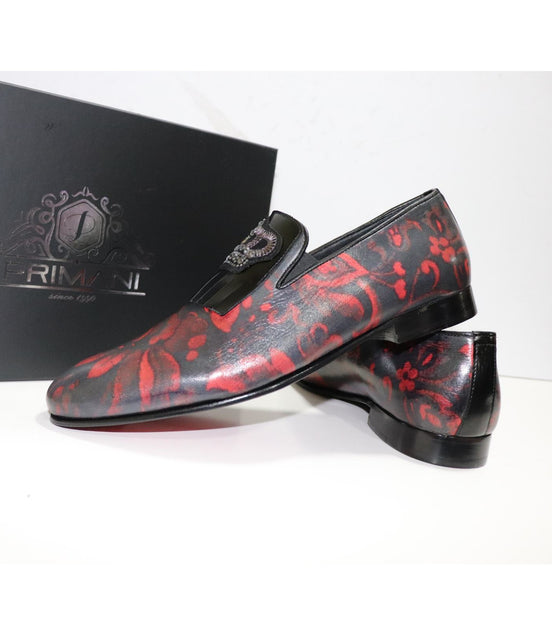 Red Petals Hand Painted Loafers