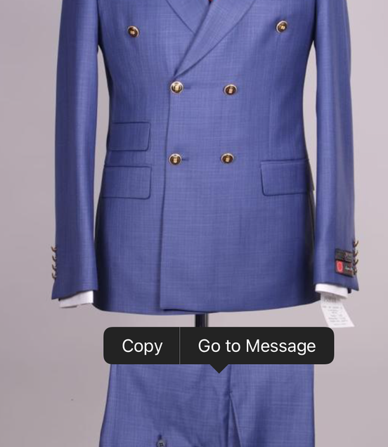 Electric Blue Double Breasted Suit