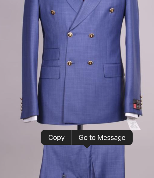 Electric Blue Double Breasted Suit