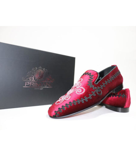 Hand Embroidered Velvet Slip-on Loafer