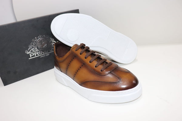 Leather Lace-Up Sneakers