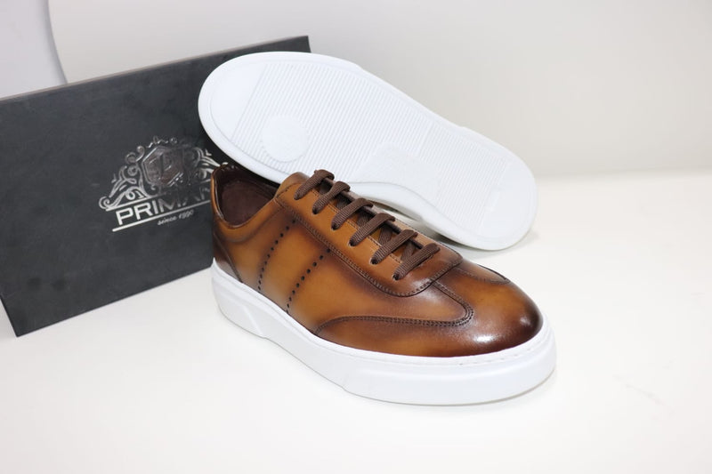 Leather Lace-Up Sneakers