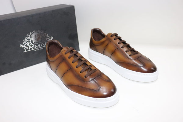 Leather Lace-Up Sneakers