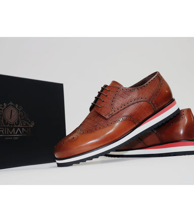 Adriano Cognac Wingtip Shoe