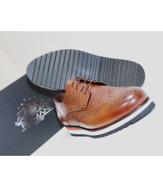 Adriano Cognac Wingtip Shoe
